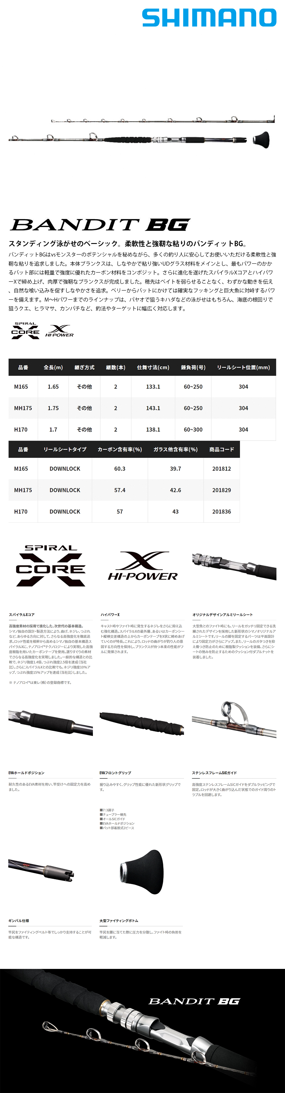 SHIMANO BANDIT BG H170 [船釣竿] - 漁拓釣具官方線上購物平台